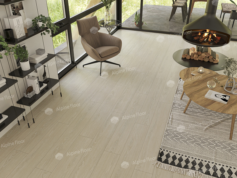 Кварцвинил Alpine Floor Ultra Еco 5-14 Дуб Снежный