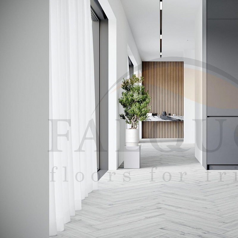Кварцвинил The Floor Herringbone P1007 Ice Oak HB